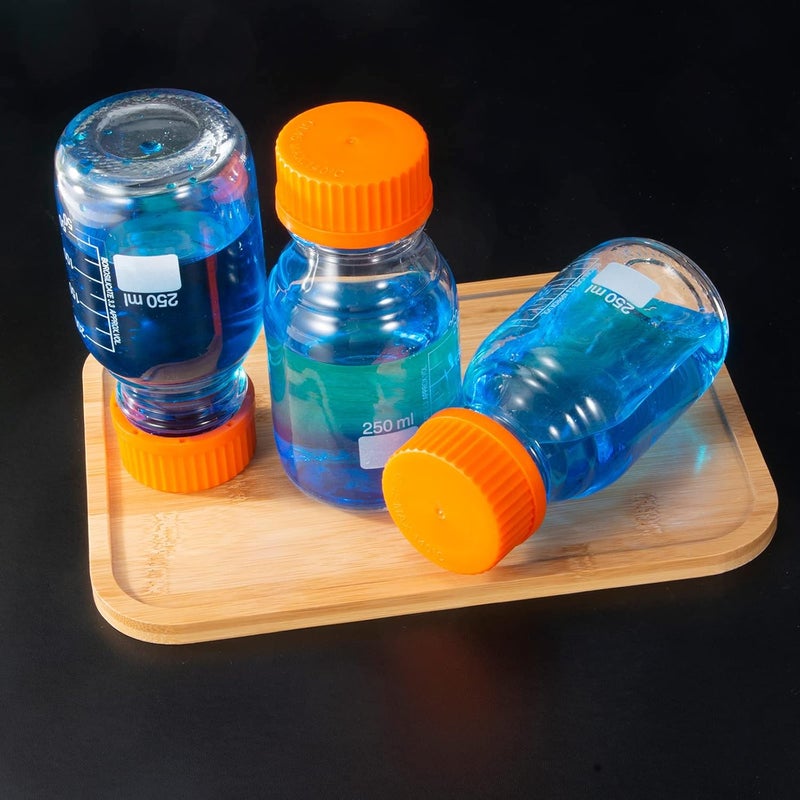 BKMAMLAB 250ml Round Media Storage Bottles with GL45 Screw Cap Borosilicate Glass Maximum temperature 249.8°F Pack of 3 - Image 5